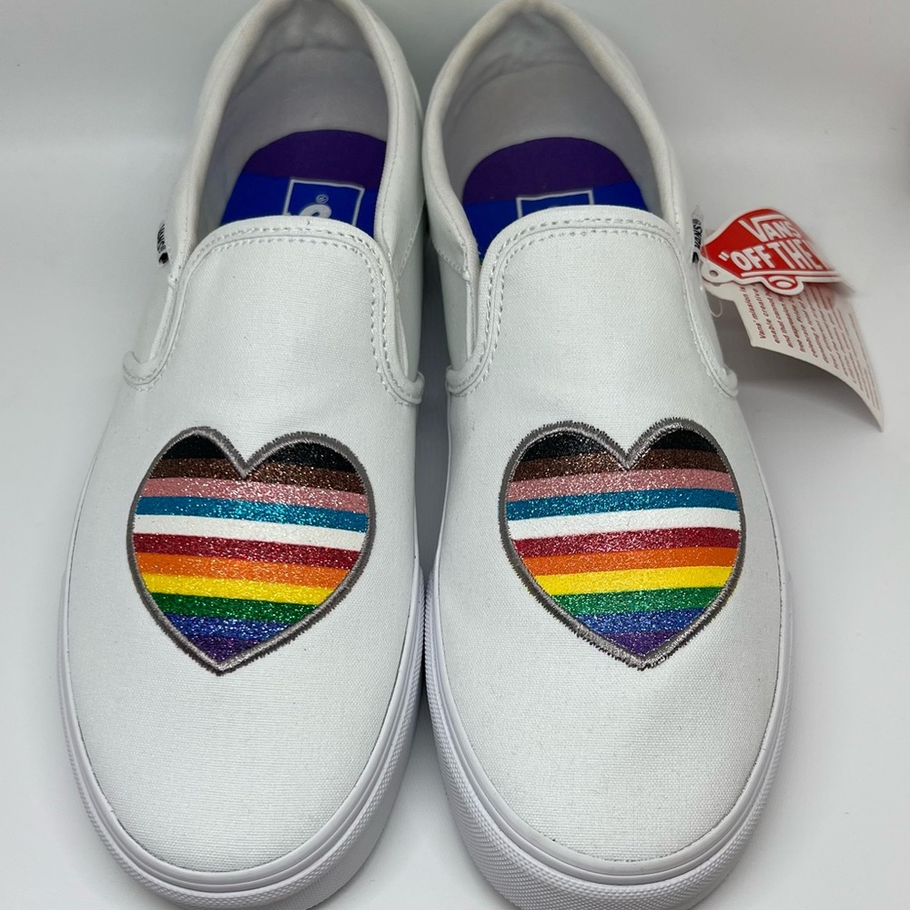 VANS Asher Pride slip on sneakers size 10